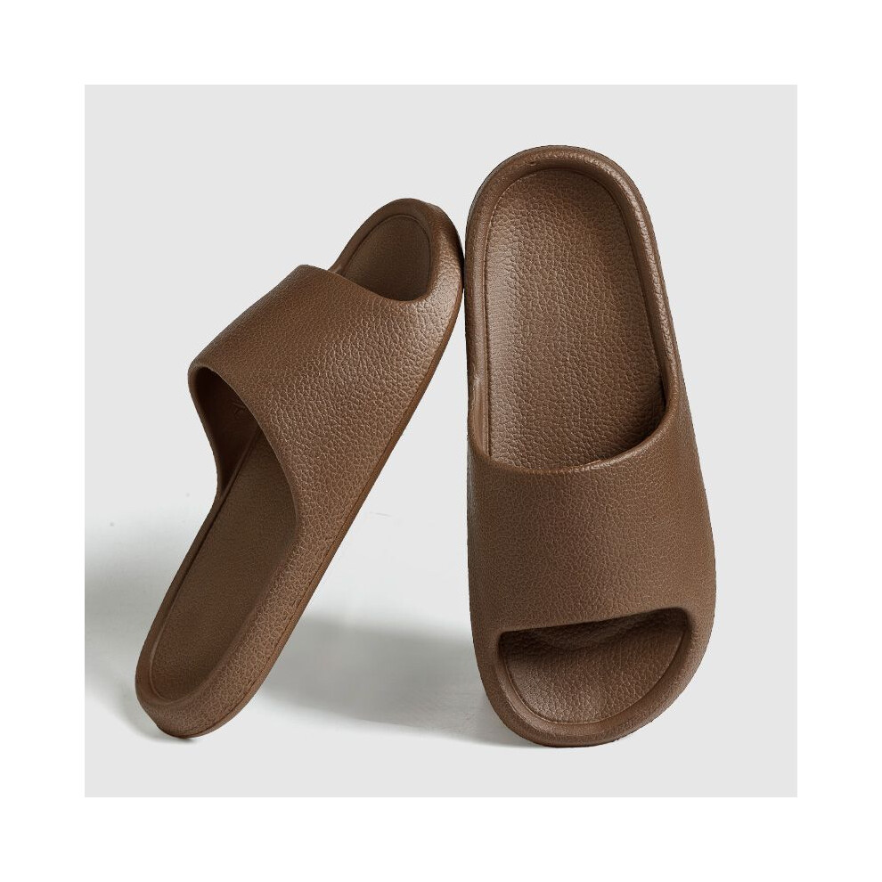 (Brown, 45?Foot Length26cm/10.23in) Men Summer Ultra Soft Slipper Antislip Sliders Sandals Stylish Simple Shoes