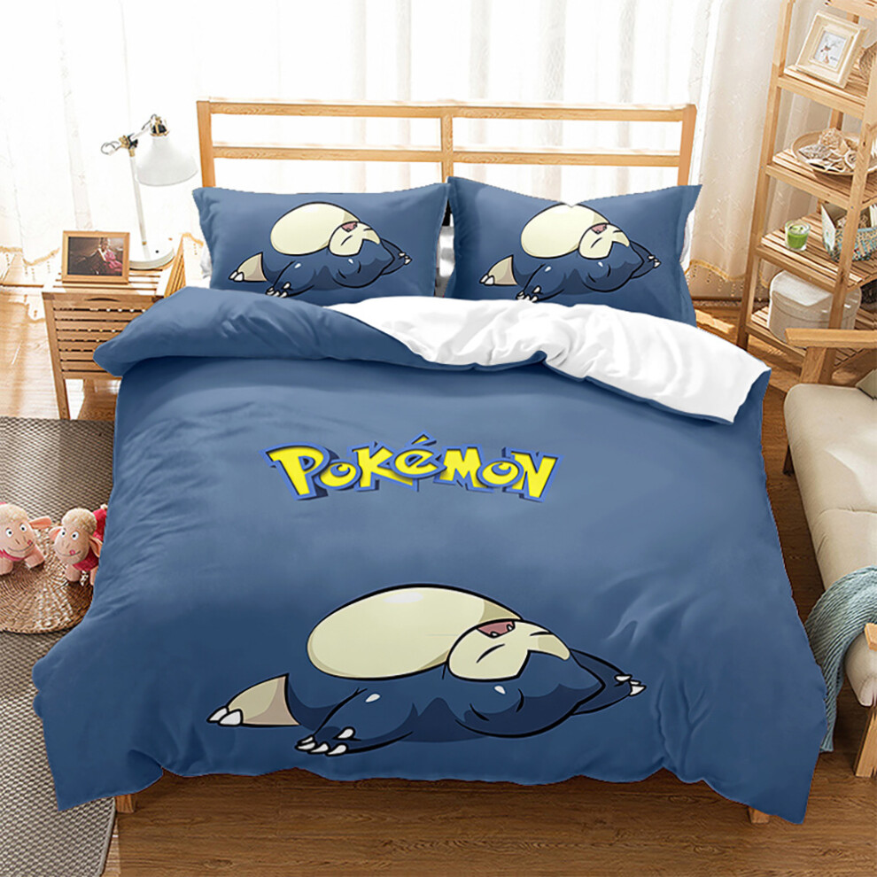 (Pok 01, Double 200*200cm) Gift For Pokemon Fans Bedding Set Double Single Duvet Covers And Pillowcases