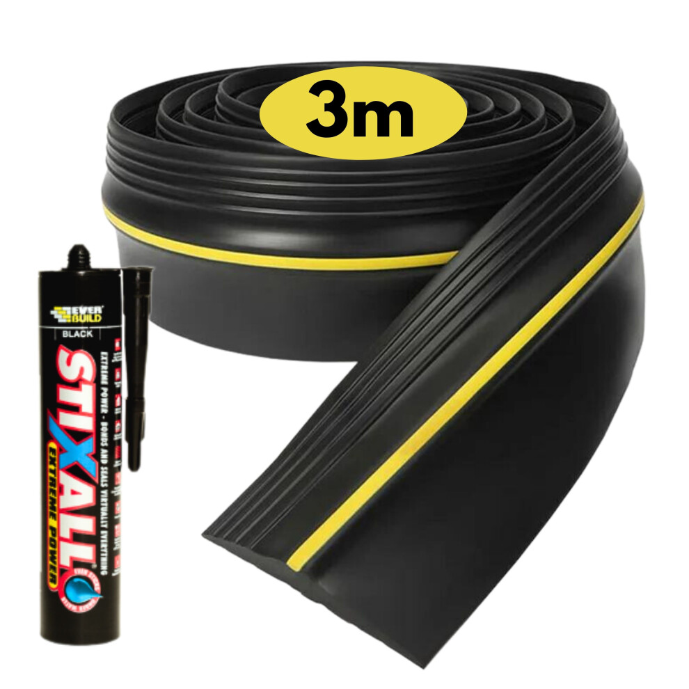 Universal Fit 3M Garage Door Seal With Strong Adhesive - Premium Rubber Garage Draught Excluder, Weatherproof Door Threshold Seal 5061027350740
