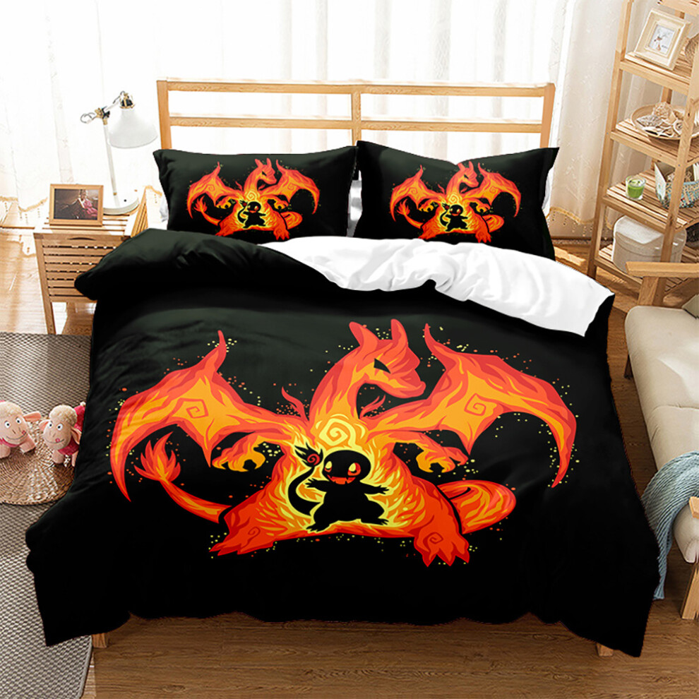 (Pok 07, Double 200*200cm) Gift For Pokemon Fans Bedding Set Double Single Duvet Covers And Pillowcases