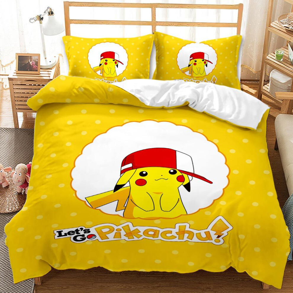 (Pok 08, Single 135*200cm) Gift For Pokemon Fans Bedding Set Double Single Duvet Covers And Pillowcases