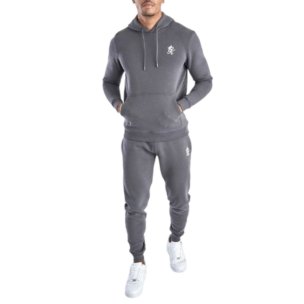 Gym King (Dark Grey, S) Mens Full Tracksuits Hoodie Jogger Sweat