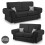 (Black, 3 + 2 Seater) Milan Fullback Sofa Sets 1