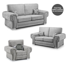 (Grey, 3 + 2 Seater & Armchair) Milan Fullback Sofa Sets