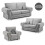 (Grey, 3 + 2 Seater & Armchair) Milan Fullback Sofa Sets 1