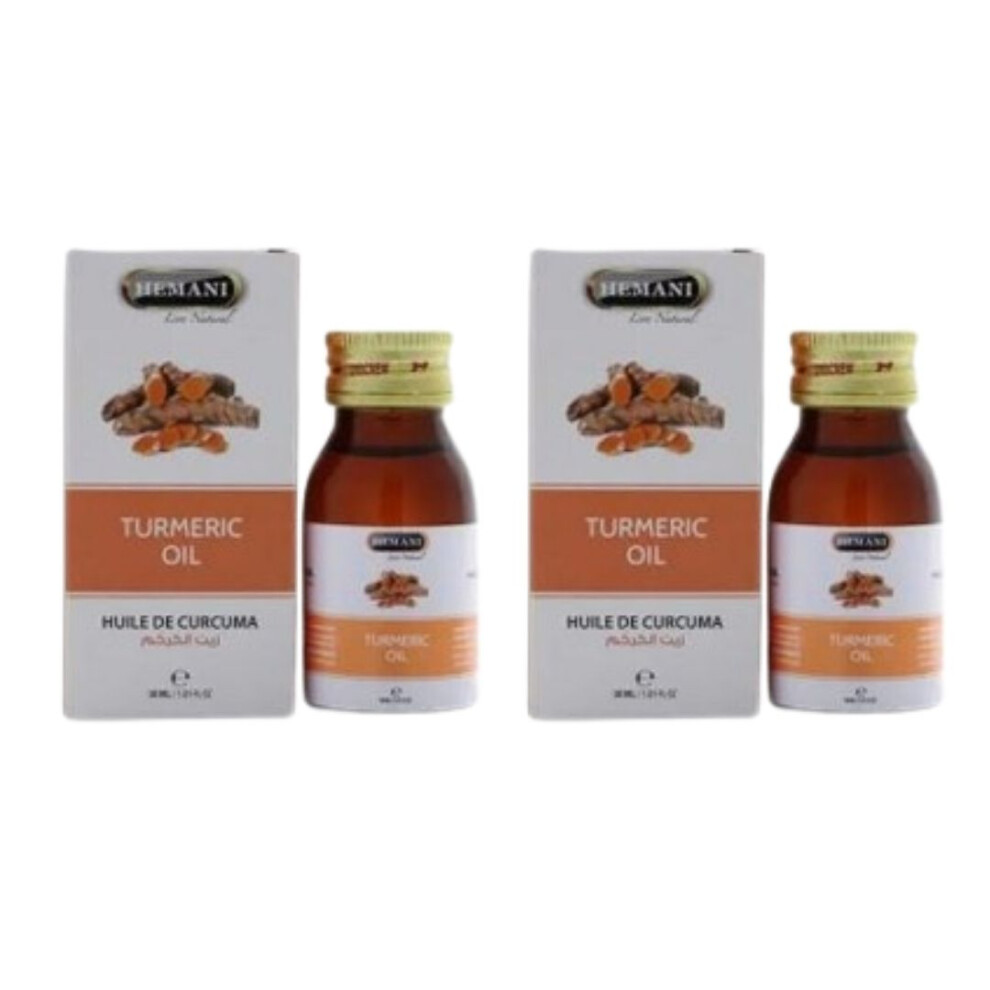 Hemani Turmeric Herbal Oil 30ml Pack Of 2 |Antiseptic Properties |Improves Digestion |Treatment of Fever & Upset Stomach |Essential & Multipurpose Oil