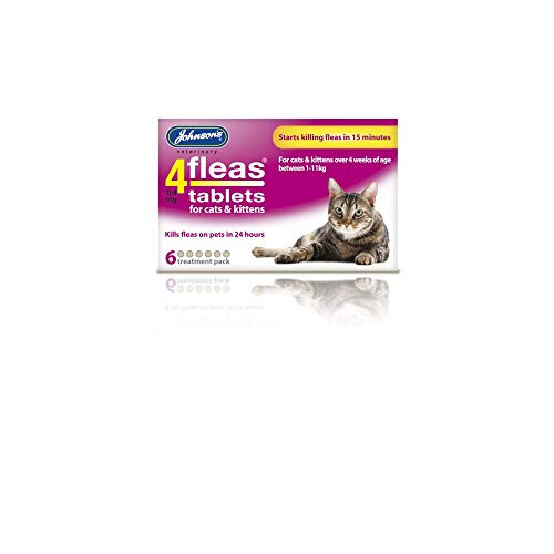 Johnson's Veterinary Johnsons 4Fleas Tablets for Cats and Kittens, 6 Treatment Pack