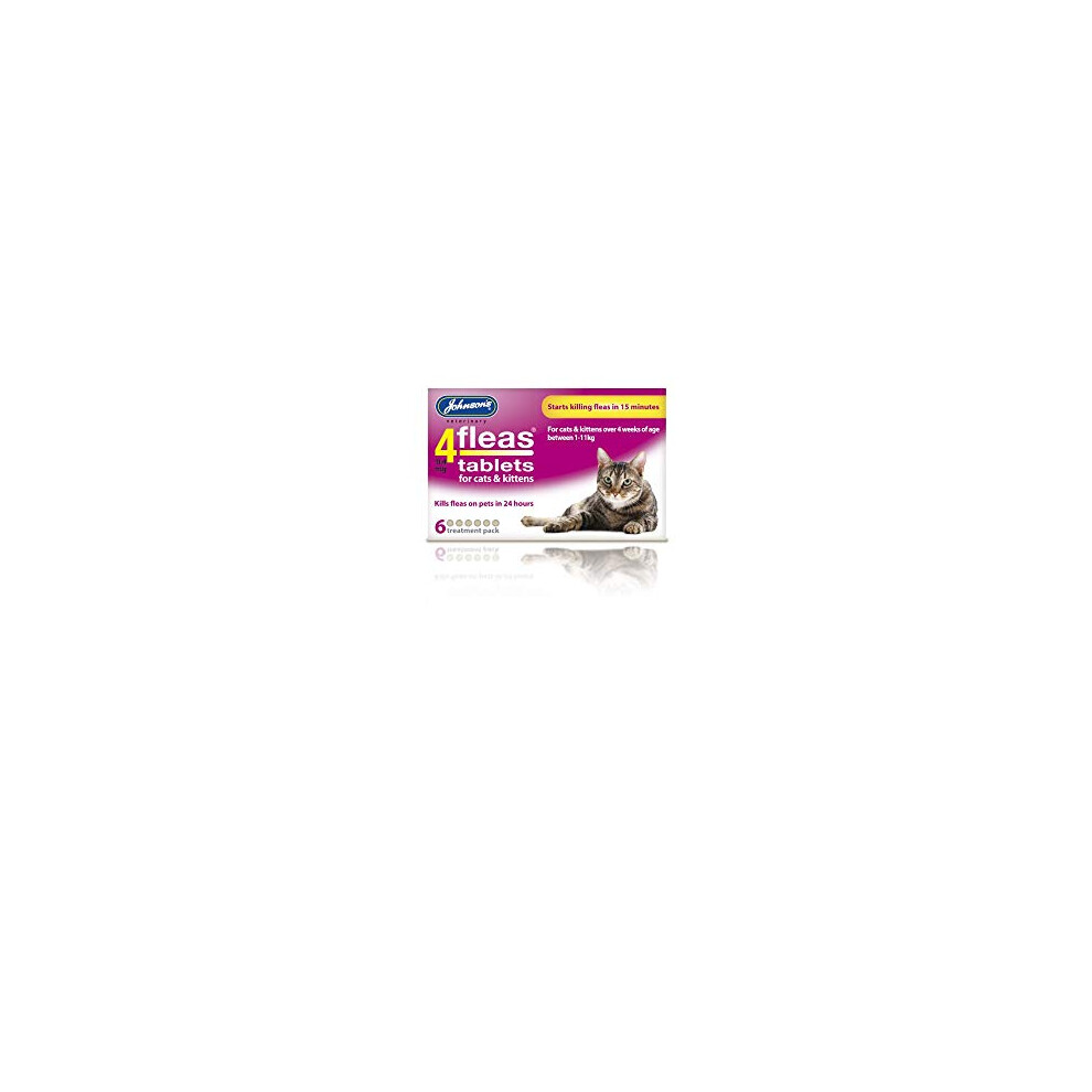 Johnsons 4Fleas Tablets for Cats and Kittens, 6 Treatment Pack