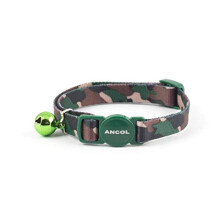 Camouflage Cat Collar with safety buckle Green