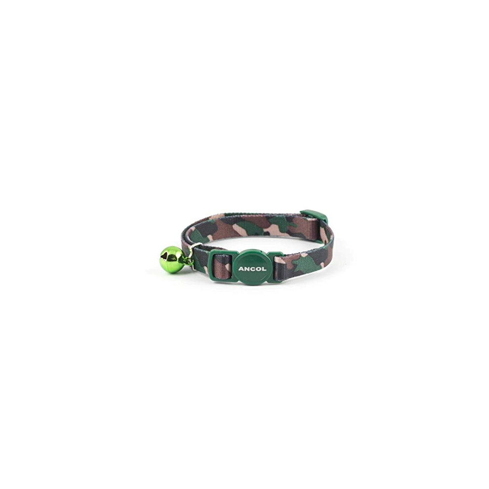 Camouflage Cat Collar with safety buckle Green