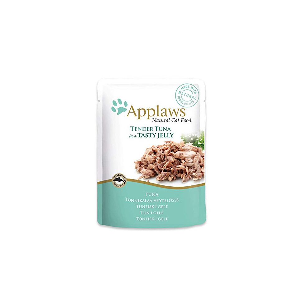 Applaws Natural Wet Cat Food, Tender Tuna in Jelly 70 g pouch (Pack of 16)