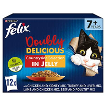 Felix As Good As It Looks Doubly Delicious Senior Cat Food Meat, 12 x 100g