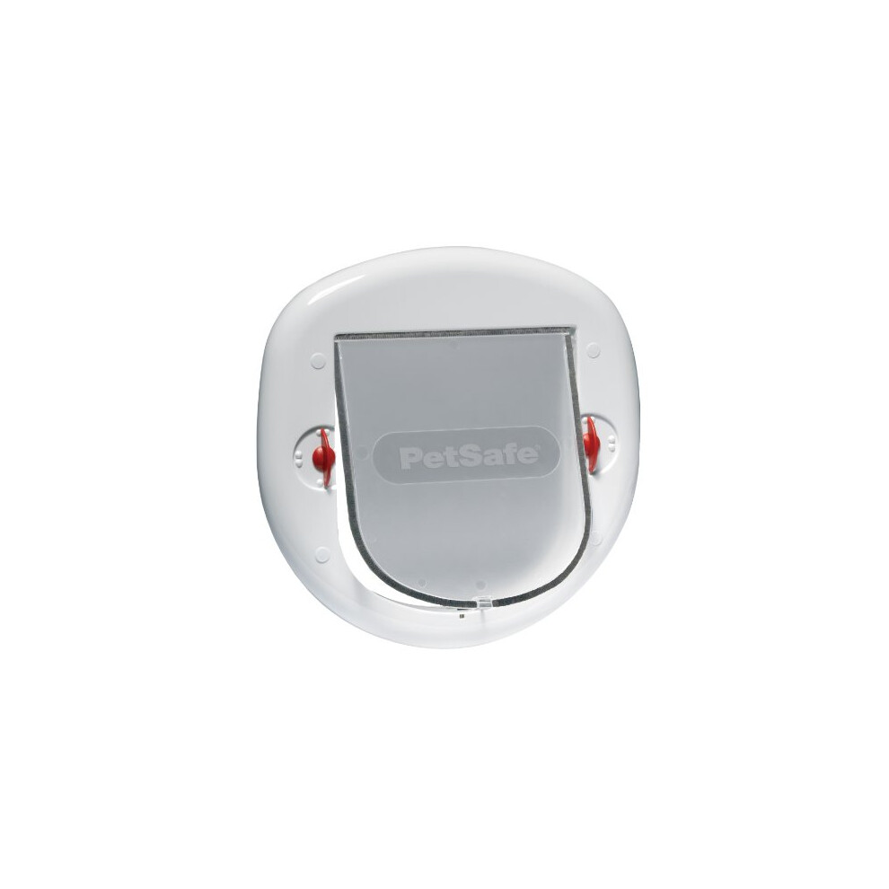 PetSafe Staywell Big Cat/Small Dog, Easy Install for Sliding Glass Doors, 4 Way Manual Lock, Tinted Flap - White