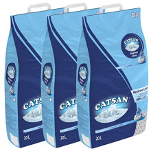 Catsan Hygiene Non-Clumping Cat Litter, 3 Packs (3 x 20L)