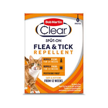 Bob Martin Clear | Spot On Flea & Tick Repellent for Cats and Kittens | Pesticide Free | Clinically Proven Protection (6 Pipettes )