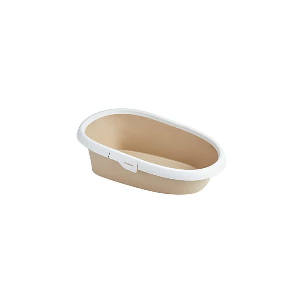 Trixie Paulo Cat Litter Tray with Rim, 58 x 39 x 17 cm, Taupe/Cream