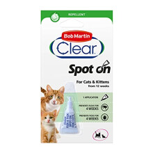 Bob Martin Clear | Flea & Tick Spot On for Cats and Kittens | Pesticide Free Repellent | Clinically Proven Prevention (1 Pipette)