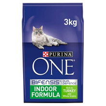 Purina ONE Indoor Dry Cat Food Turkey and Wholegrain, 3kg
