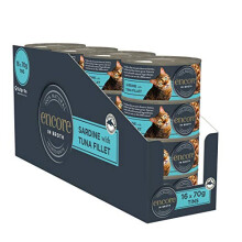 Encore 100% Natural Wet Cat Food, Sardine with Tuna Fillet in Broth, 70g (Pack of 16)