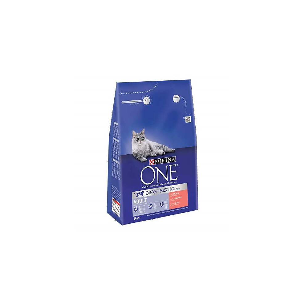 Purina One Adult Cat Food Salmon and Whole Grain, 3kg