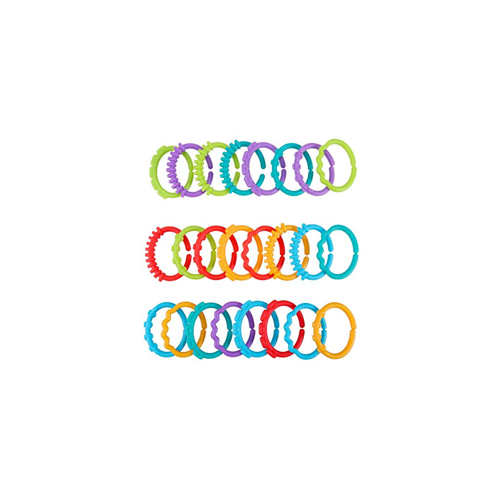 24Pcs Baby Teether Ring Link Rings Toys Infant Links Rattle Strollers Crib Travel Toys Yeahibaby