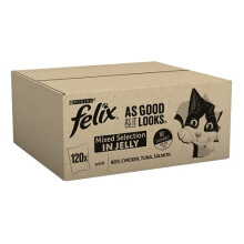 Felix As Good As It Looks Cat Food Mixed, 120x100g (Pack of 1)