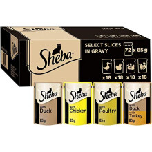 Sheba Cat Pouches in Gravy Poultry Collection 72x 85g