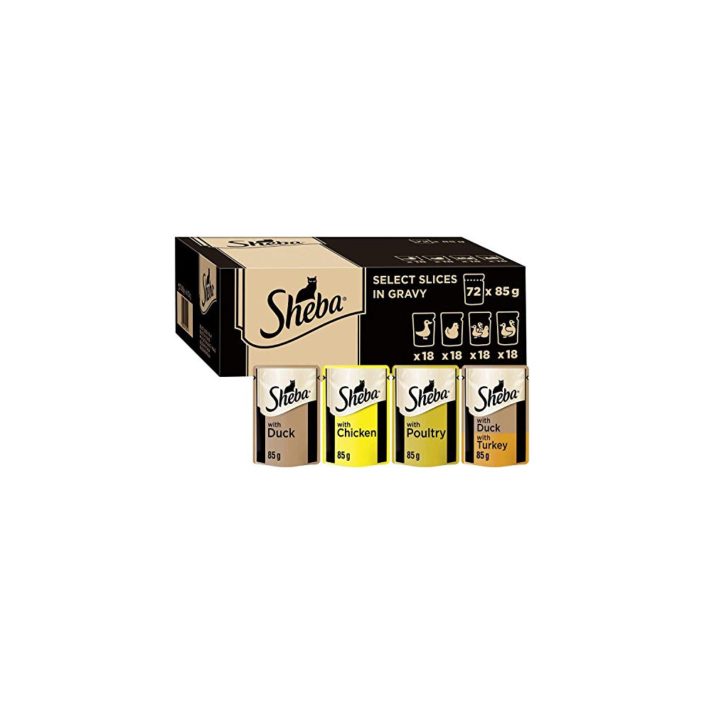 Sheba Cat Pouches In Gravy Poultry Collection 72X 85G