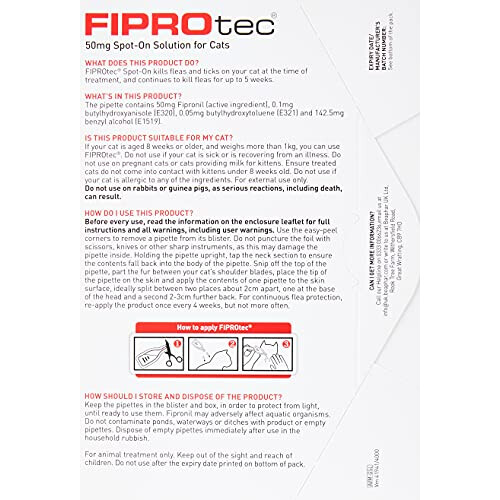 Beaphar Fiprotec Spot On Cat, 6 Pipettes 1