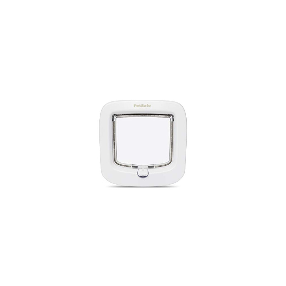 Petsafe Manual-Locking Cat Flap With Easy Install, 4 Way Manual Lock, Exclusive Entry, For Cats Up To 7 Kg, Energy Efficient White
