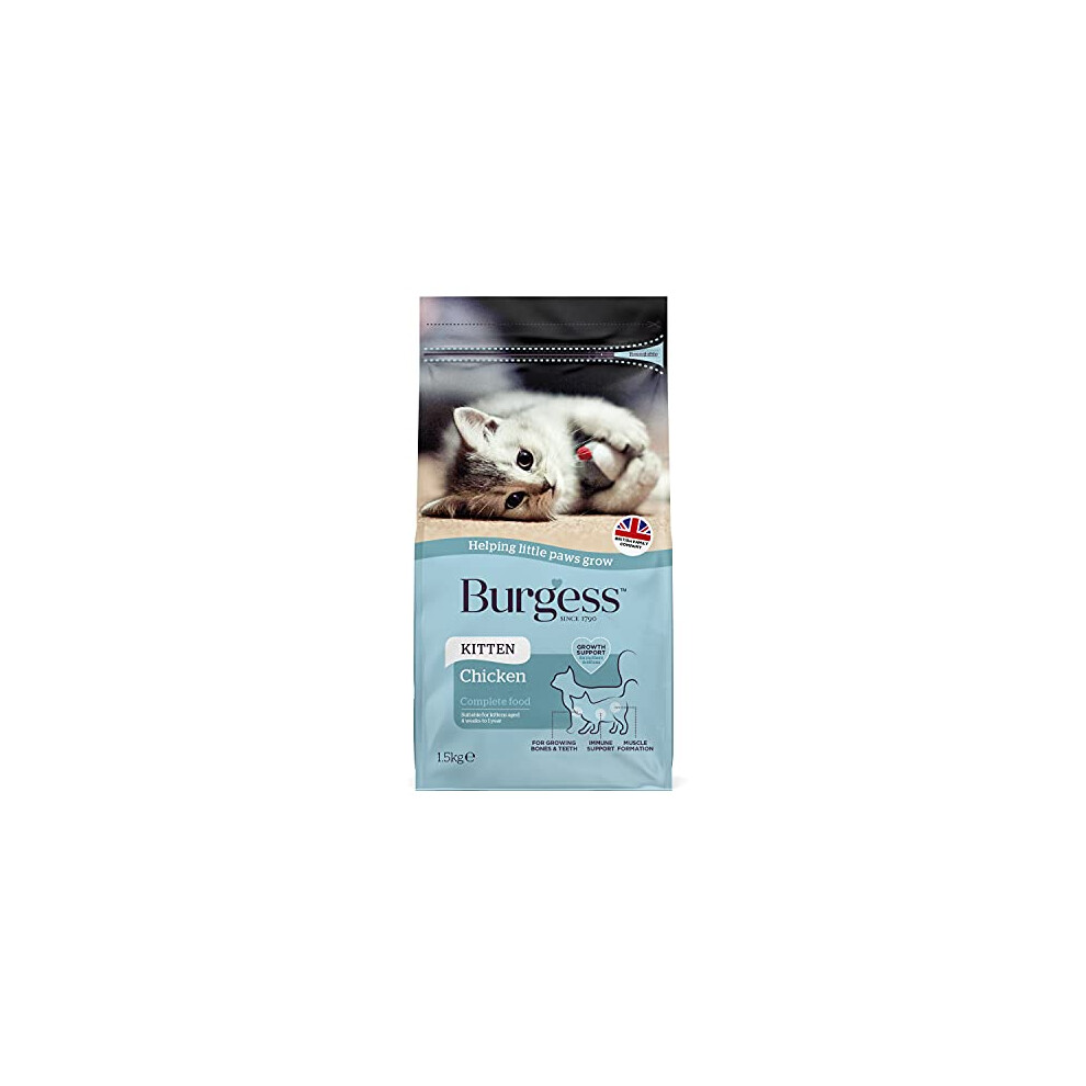 Burgess Dry Kitten Food Chicken, 1.5 kg