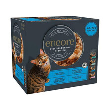 ENCORE 100% Natural Wet Cat Food, Multipack Fish Selection in Broth 4x 10 x 70 gÃÂ Pouch (Total 40 Pouches)