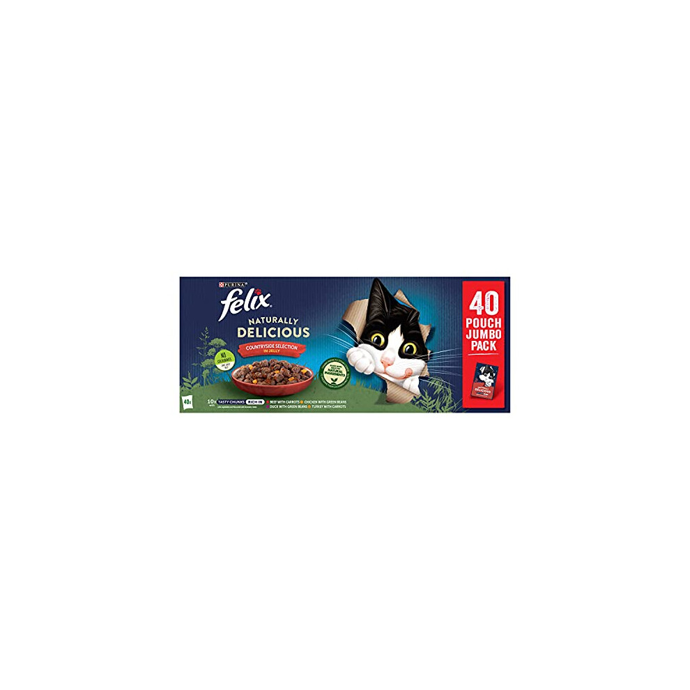 Felix Naturally Delicious Countryside Selection in Jelly Wet Cat Food, 40x80g