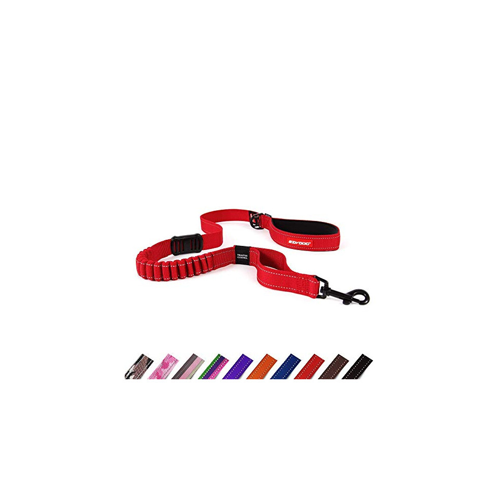 EzyDog Zero Shock Dog Lead | Shock Absorbing Traffic Control, Red, 48 Inch