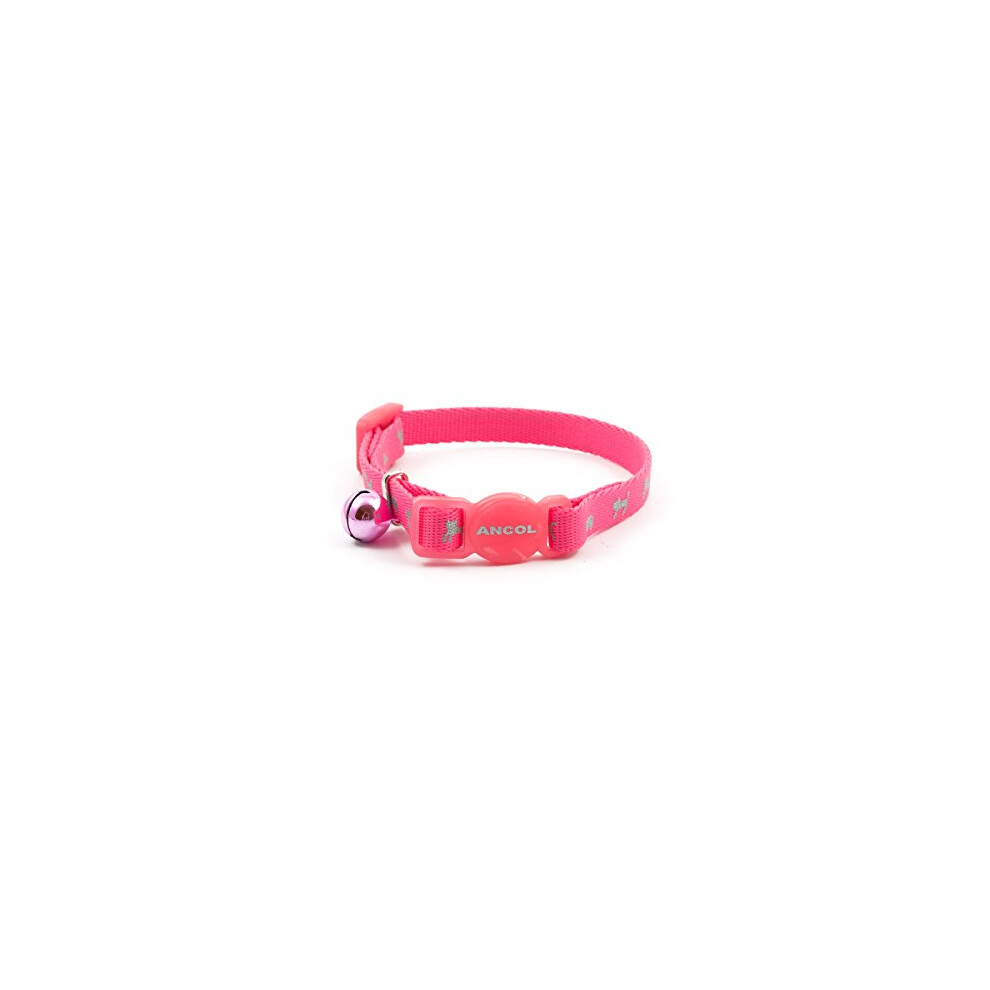 Ancol Hi-Vis Safety Kitten Collar, Neon Pink