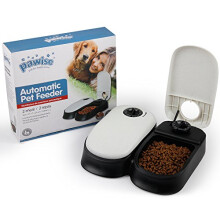 PAWISE Automatic Pet Feeder 300ml 2-Meal Automatic Food Dispenser Timed Food Bowl for Dogs Cats 27x7x24cm