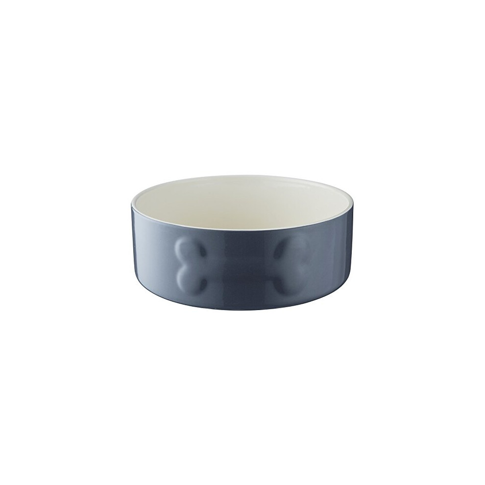 Mason Cash Ceramic Dog Bowl, 20 cm Grey