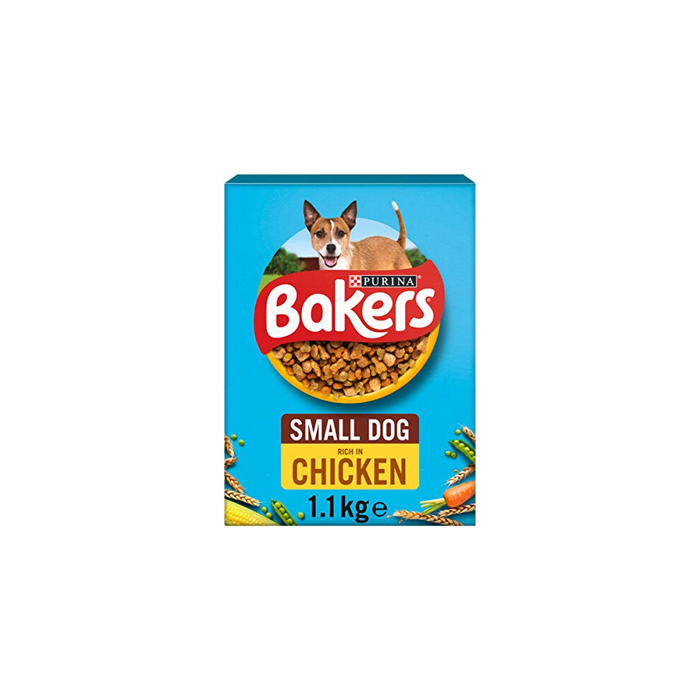 Bakers Small Dry Dog Food Chicken & Veg 1.1kg (Pack of 4)