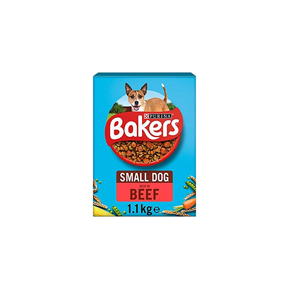 Bakers Small Dry Dog Food Beef and Veg 1.1kg