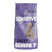 Burgess Sensitive Dry Senior Dog Food 7+ Rich in Turkey, 12.5 kg