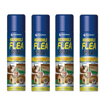 Flea Killer Spray 4 x 200ml Aerosol Animal Flea Dog Cat Tick Protection House