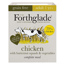 Forthglade Complete Natural Wet Dog Food - Grain Free Chicken (18 x 395g) Trays - Adult Dog Food 1 Year+