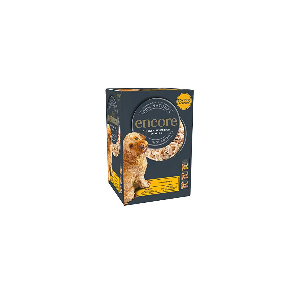 Encore 100% Natural Dog Food Deluxe Collection Jelly Pouch Multipack, 4 X (5 X 100G)