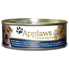 Applaws 100% Natural Wet Dog Food, Chicken Breast with Salmon and Vegetables, 12 x 156 g
