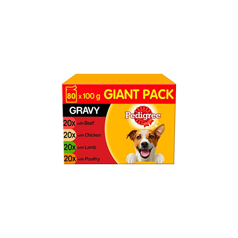 Pedigree Dog Pouches - Mixed Selection in Gravy 80x100g Mega Pack