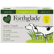 Forthglade Complete Natural Wet Dog Food -grain Free Variety Pack (12 x 395 g) Trays - Turkey, Lamb and Duck