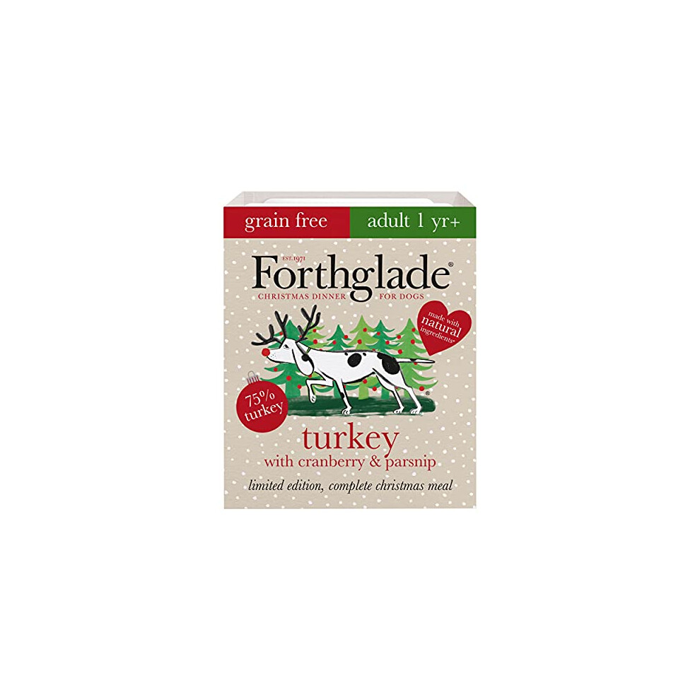 Forthglade Christmas Complete Natural Wet Dog Food - Grain Free Turkey (7 x 395g) Trays