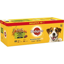 Pedigree Adult Wet Dog Food Pouches Mixed Selection in Gravy 40 x 100 g Mega Pack