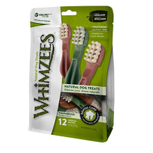WHIMZEES Natural Dental Dog Chews Long lasting, Medium Toothbrush, 12 Pieces