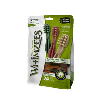WHIMZEES Natural Dental Dog Chews Long lasting, Small Toothbrush Star, 24 Pieces
